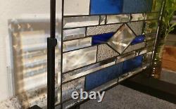 5 STAR's-Beveled Stained Glass Window Panel- Hanging 22 ½ x 12 ½