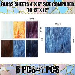 6 Pack Stained Glass Sheets 12 X 12 Colorful Mosaic Glass Panels
