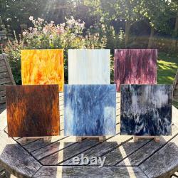 6 Pack Stained Glass Sheets 12 X 12 Colorful Mosaic Glass Panels