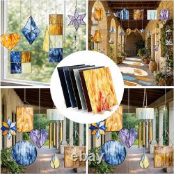 6 Pack Stained Glass Sheets 12 X 12 Colorful Mosaic Glass Panels