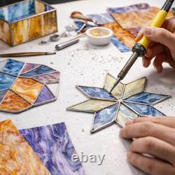 6 Pack Stained Glass Sheets 12 X 12 Colorful Mosaic Glass Panels