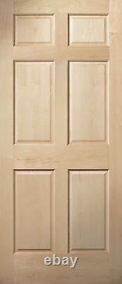 6 Panel Clear Maple Traditional Raised Panel Solid Core Interior Wood Doors