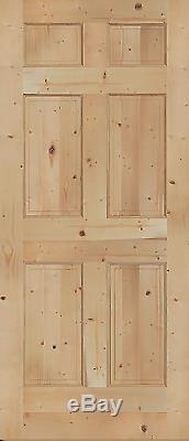 6 Panel Raised Knotty Pine Stain Grade Solid Core Rustic Interior Wood Doors New