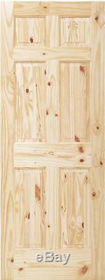 6 Panel Raised Knotty Pine Stain Grade Solid Core Rustic Interior Wood Doors New