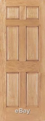 6 Panel Raised Red Oak Traditional Stain Grade Solid Core Interior Doors Slabs