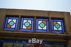 908 x 2125mm front door leaded light stained glass STRIPPED AND NEW PANELS R520