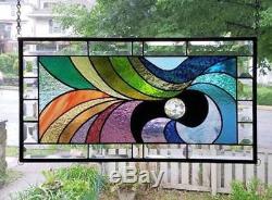 A SOFT SWIRL of COLOR Stained Glass Window Panel (Signed and dated)