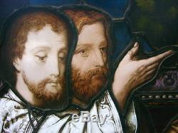 A Very Fine German 6-Panel Stained Glass Mirrors by Mayer of Munich Signed