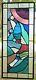 ABSTRACT DREAM 23-1/4 x 10-1/ REAL stained glass window panel hangs 4 ways