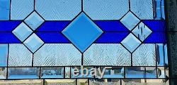 AMAZING Cobalt Beveled Stained Glass Window Panel -HMD 26 x 16.5