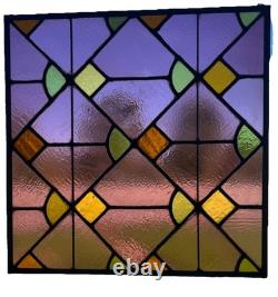 ANTIQUE ABSTRACT STAINED GLASS WINDOW, Pittsburgh PA church 1900
