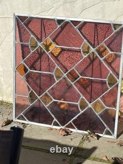 ANTIQUE ABSTRACT STAINED GLASS WINDOW, Pittsburgh PA church 1900