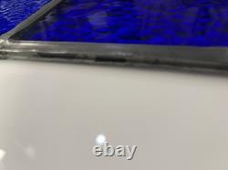 ANTIQUE HIGH END STAINED GLASS WINDOW no cracks cobalt blue 25.5 by 13