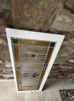 ANTIQUE STAINED GLASS WINDOW, COAL REGION PA, 1920s VG CONDITION