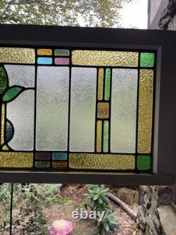 ANTIQUE STAINED GLASS WINDOW, COAL REGION PA, 1920s VG CONDITION