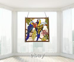 AVA Tiffany-Style Stained Glass Suncatcher window Panel - 24.8 x 23