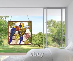 AVA Tiffany-Style Stained Glass Suncatcher window Panel - 24.8 x 23