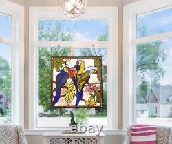 AVA Tiffany-Style Stained Glass Suncatcher window Panel - 24.8 x 23