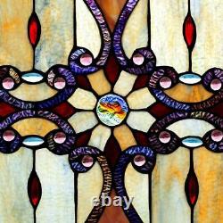 Abstract Brown Stained Glass Panel