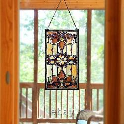 Abstract Brown Stained Glass Panel