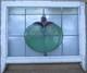 Abstract Edwardian English Leaded Stained Glass Sash Window 24.75 X 20.75