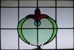 Abstract Edwardian English Leaded Stained Glass Sash Window 24.75 X 20.75 Abstract Edwardian English Leaded Stained Glass Sash Window 24.75 X 20.75