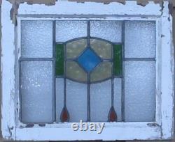 Abstract Old English Leaded Stained Glass Window 20.75 X 17