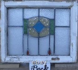 Abstract Old English Leaded Stained Glass Window 20.75 X 17