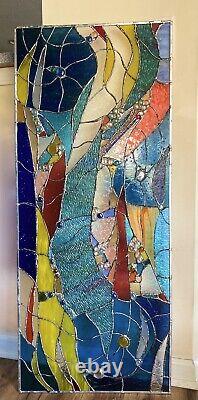 Abstract Stained Glass Transom Panel Window Suncatcher Divider