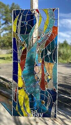 Abstract Stained Glass Transom Panel Window Suncatcher Divider