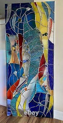 Abstract Stained Glass Transom Panel Window Suncatcher Divider