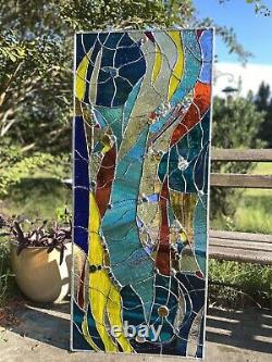 Abstract Stained Glass Transom Panel Window Suncatcher Divider