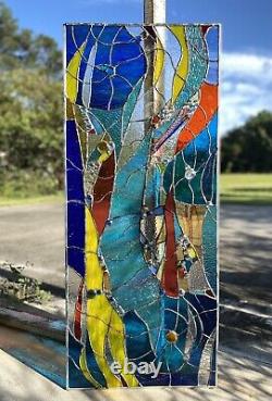 Abstract Stained Glass Transom Panel Window Suncatcher Divider