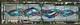 Abstract Stained Glass Transom window HANGING PANEL 31 X 10 1/4 incl hooks