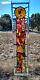 Abstract Stained Glass Window Panel Suncatcher Fused Piece Approx 22x4.5 Inches