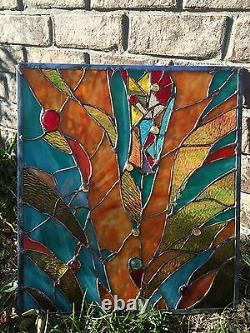 Abstract Stained Glass Window Transom Contemporary Panel OOAK