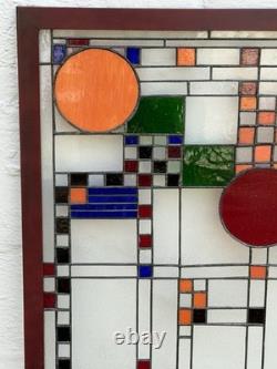 After FRANK LLOYD WRIGHT Beautiful Stained Glass Window Panel 40 Suncatcher