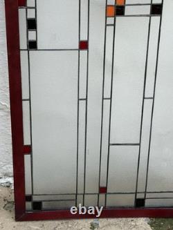 After FRANK LLOYD WRIGHT Beautiful Stained Glass Window Panel 40 Suncatcher