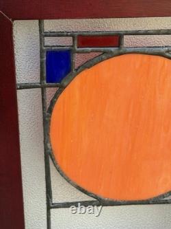 After FRANK LLOYD WRIGHT Beautiful Stained Glass Window Panel 40 Suncatcher