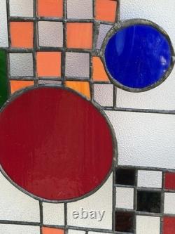 After FRANK LLOYD WRIGHT Beautiful Stained Glass Window Panel 40 Suncatcher