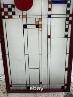 After FRANK LLOYD WRIGHT Beautiful Stained Glass Window Panel 40 Suncatcher