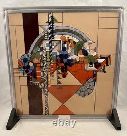After FRANK LLOYD WRIGHT Stained Glass Panel MAY BASKET