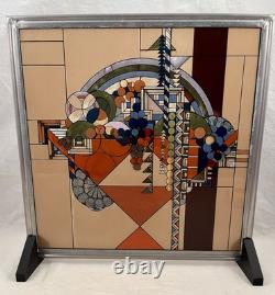 After FRANK LLOYD WRIGHT Stained Glass Panel MAY BASKET