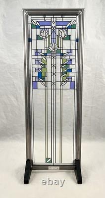 After FRANK LLOYD WRIGHT Stained Glass Panel WATERLILIES