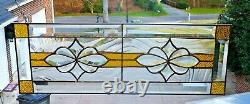 Amber Stained Glass Beveled Window Panel Transom
