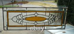 Amber Stained Glass and Beveled Transom