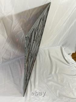 Antique 19th Century Leaded Hand Painted & Fired Stained Glass Window 29x28.75