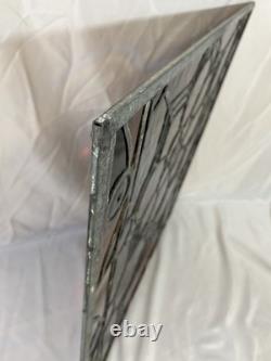 Antique 19th Century Leaded Hand Painted & Fired Stained Glass Window 29x28.75