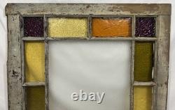Antique 19th Century Queen Anne Textured Privacy & Stained Glass Window 28.5 C