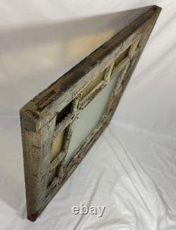 Antique 19th Century Queen Anne Textured Privacy & Stained Glass Window 28.5 C